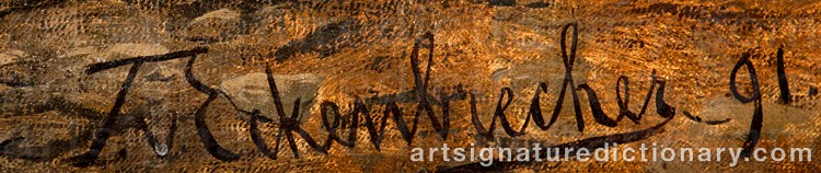 Authentic signature by Karl Paul Themistocles Von ECKENBRECHER on Painting/Watercolour artwork