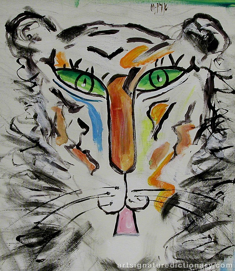 Close-up details showing Madelaine ‘M Pyk’ PYK signature forgery characteristics