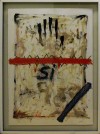 Close-up details showing Antoni TAPIES signature forgery characteristics