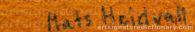 Authentic signature by Mats HEIDVALL on  artwork