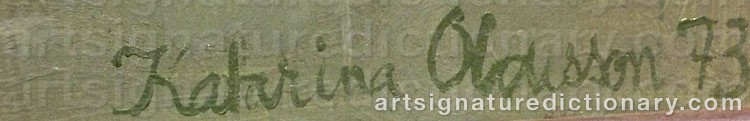 Authentic signature by Katarina OLAUSSON on  artwork
