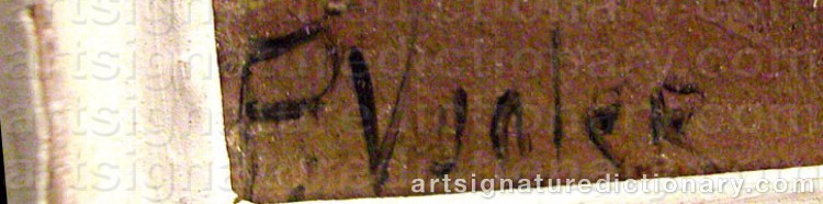Authentic signature by Paul VOGLER on  artwork
