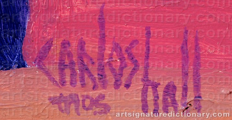 Authentic signature by Carlos HALL on Painting/Watercolour artwork