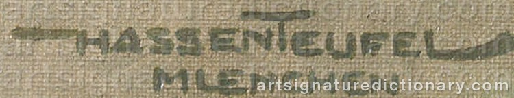Authentic signature by Hans HASSENTEUFEL on artwork