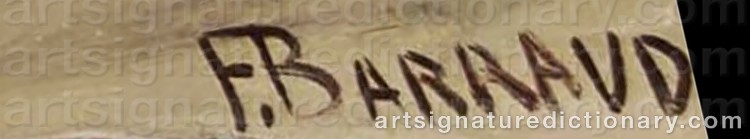 Authentic signature by François Émile BARRAUD on Painting/Watercolour artwork