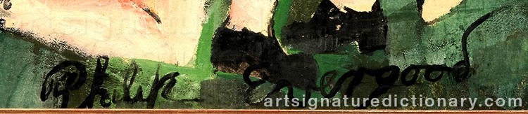 Authentic signature by Philip Howard EVERGOOD on Painting/Watercolour artwork