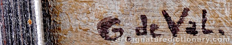 Authentic signature by Gertrud De VAL-LINER on  artwork