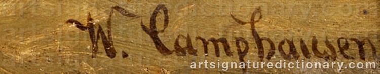 Authentic signature by Wilhelm CAMPHAUSEN on artwork