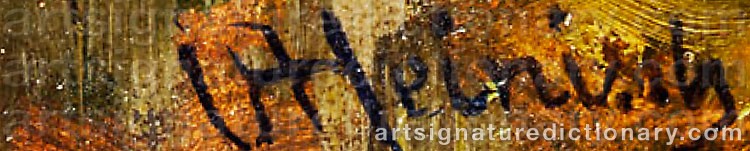 Authentic signature by Karl Adam HEINISCH on  artwork