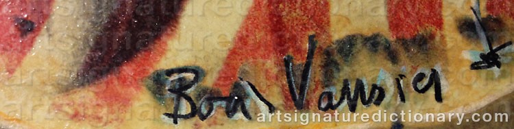 Authentic signature by Boris VANSIER on  artwork