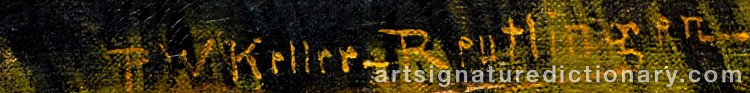 Authentic signature by Paul Wilhelm KELLER-REUTLINGEN on  artwork