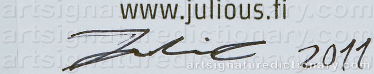 Authentic signature by Julius KOIVISTOINEN on  artwork