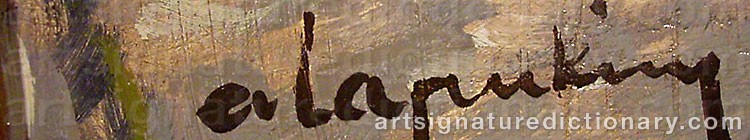 Authentic signature by Alfred LAPUKINS on  artwork