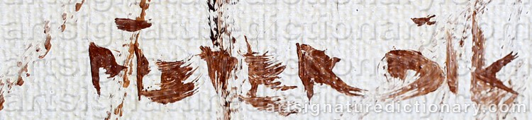 Authentic signature by Pieter Daniel DIK on  artwork