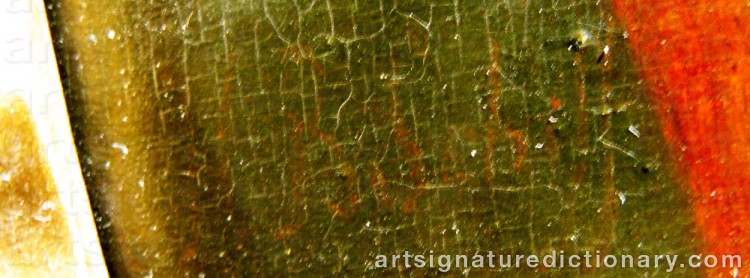 Authentic signature by B. SCHIFF on  artwork