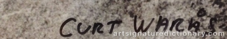Authentic signature by Curt WARÅS on Drawing/Graphic/Print artwork