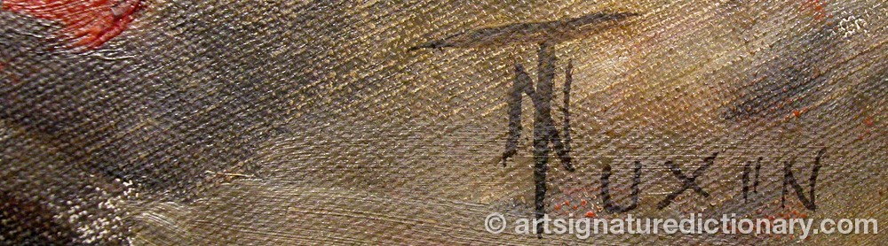 Authentic signature by Nicoline TUXEN on artwork