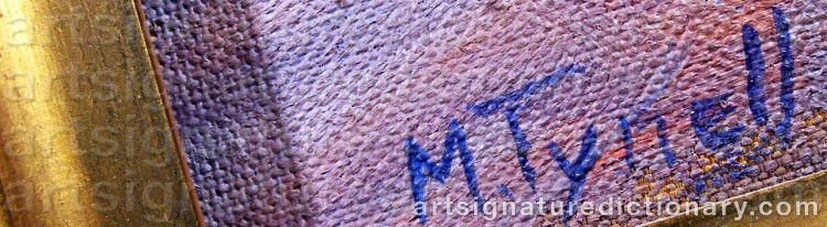 Authentic signature by Märta TYNELL on artwork