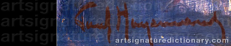 Authentic signature by Paul HAGEMANS on  artwork