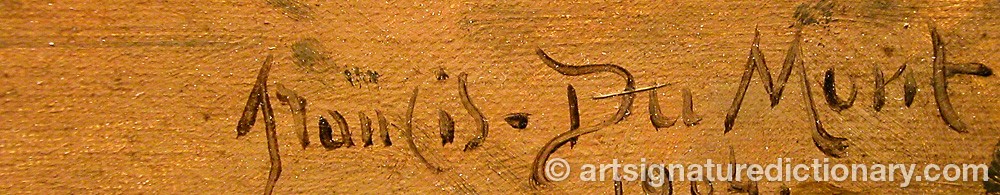 Authentic signature by Francois DUMONT on  artwork