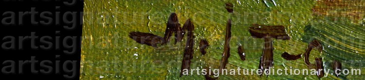 Authentic signature by Martin Johan TENGBERG on  artwork