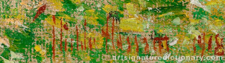 Authentic signature by Childe HASSAM on Painting/Watercolour artwork