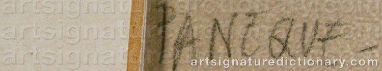 Authentic signature by Guillermo PANEQUE on artwork