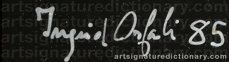 Authentic signature by Ingrid ORFALI on  artwork