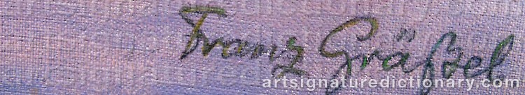 Authentic signature by Frans GRÄSSEL on Painting/Watercolour artwork