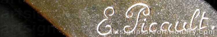 Authentic signature by Emile Louis PICAULT on artwork