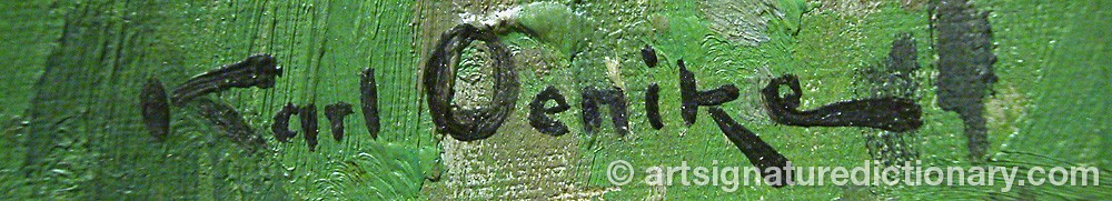 Authentic signature by Karl OENICKE on  artwork