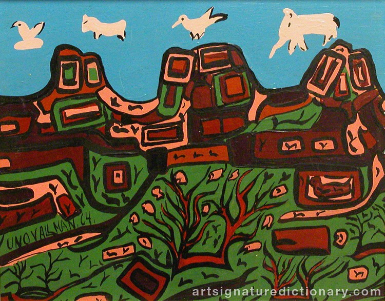 Close-up details showing Uno VALLMAN signature forgery characteristics