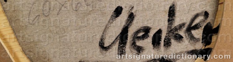 Authentic signature by Günther UECKER on artwork