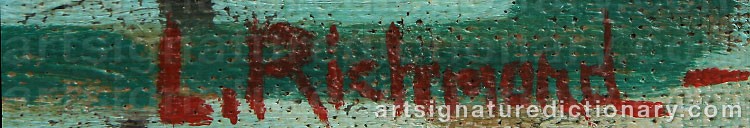 Authentic signature by Leonard RICHMOND on  artwork