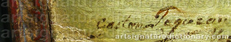 Authentic signature by Gaston PAQUEAU on  artwork