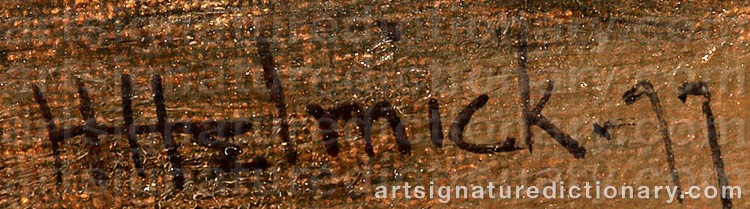 Authentic signature by Howard HELMICK on  artwork