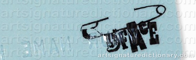 Authentic signature by D FACE on  artwork