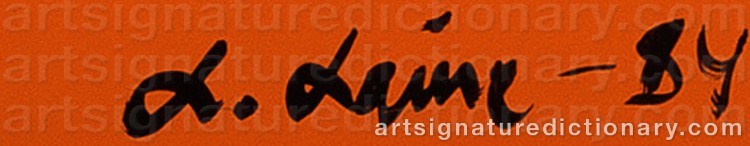 Authentic signature by Lauri LAINE on Painting/Watercolour artwork