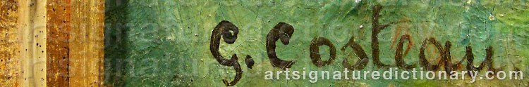 Authentic signature by Georges COSTEAU on  artwork