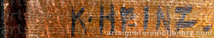 Authentic signature by K. HEINZ on  artwork