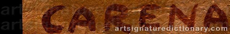 Authentic signature by Felice CARENA on  artwork