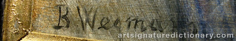 Authentic signature by Bertha WEGMANN on  artwork