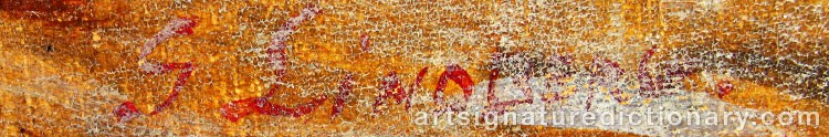 Authentic signature by Garibaldi LINDBERG on artwork