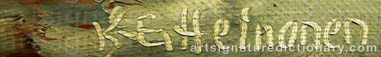 Authentic signature by Kurt-Erik HEINONEN on artwork
