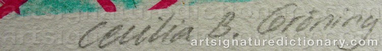 Authentic signature by Cecilia B. GRÖNING on  artwork