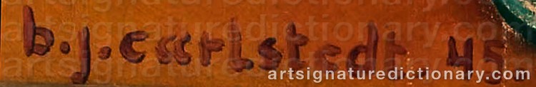 Authentic signature by Birger CARLSTEDT on artwork