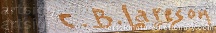 Authentic signature by C. B. LARSSON on  artwork