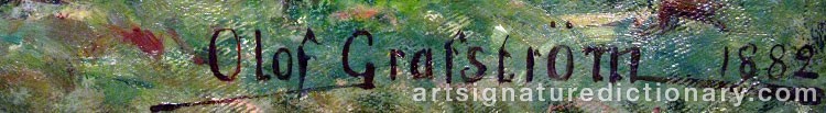 Authentic signature by Olof Jonas GRAFSTRÖM on artwork