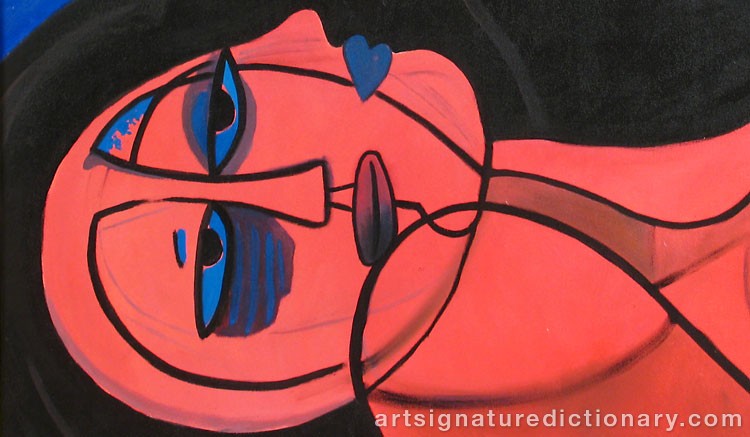 Close-up details showing Cornelis Guillaum Corneille Van ‘Corneille’ BEVERLOO signature forgery characteristics