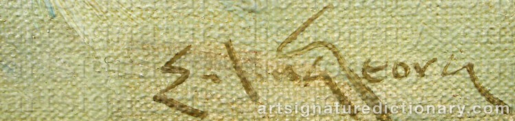 Authentic signature by Erling GEORG on  artwork